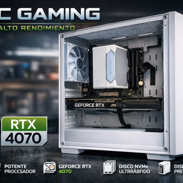 PC GAMING RYZEN 7 5800X 32 GB RAM SSD M2 500 GB GRAFICA RTX 4070 | Grado A